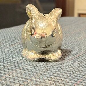 Godinger Silver Bunny Rabbit Coin Bank Made In Japan